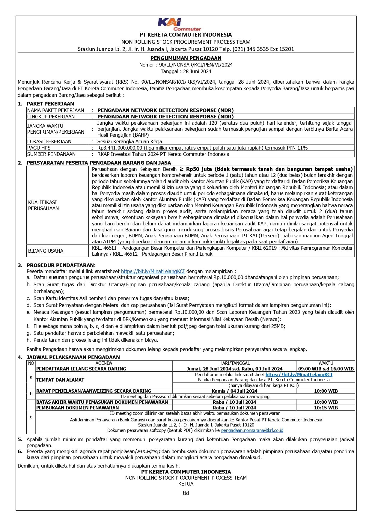 2 pengumuman 90 pengadaan network detection response ndr page 0001